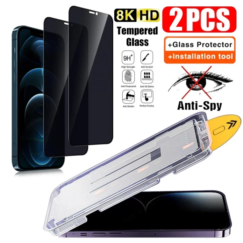 Paper Feel Screen Film - 2pcs Dust Installation Privacy Tempered Glass