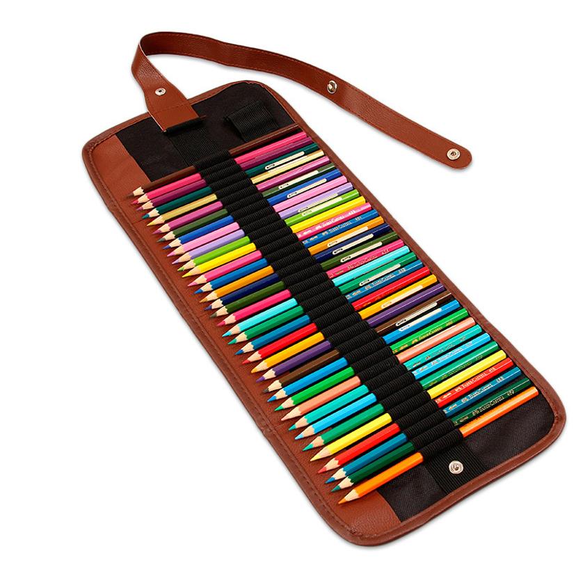 Case With Pencil Holder - 1 Pcs 36/48 Holes Wrap Roll